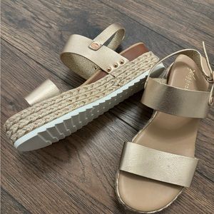 Rose Gold Sandals, Brand New